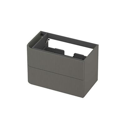 INK - Links Afgeronde Onderkast Gelakt 2 Laden Softclose met Gefreesd Front Tbv Grepen - 800x450x520 Mm - Mat Beton Groen