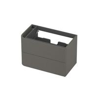 INK - Links Afgeronde Onderkast Gelakt 2 Laden Softclose met Gefreesd Front Tbv Grepen - 800x450x520 Mm - Mat Beton Groen - thumbnail