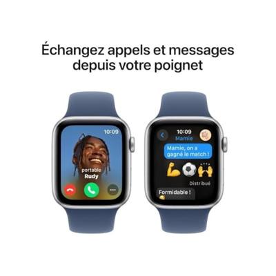 Apple Watch SE (2024) GPS 44 mm Aluminium kast Sport Band Denim M/L