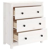 Dressoir 70x35x80 cm massief grenenhout wit - thumbnail