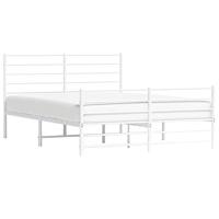 Bedframe met hoofd- en voeteneinde metaal wit 120 x 190 cm - thumbnail