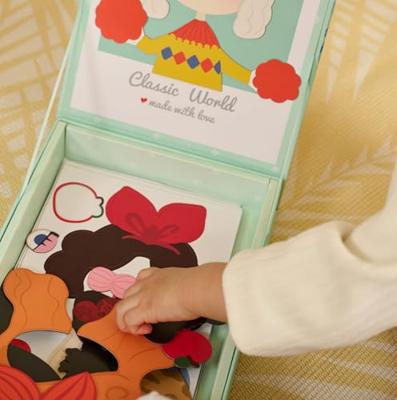 Classic World world magneetkoffer foto gezichten blauw