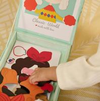 Classic World world magneetkoffer foto gezichten blauw - thumbnail