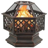 VidaXL Vuurplaats met pook xxl 62x54x56 cm staal - thumbnail