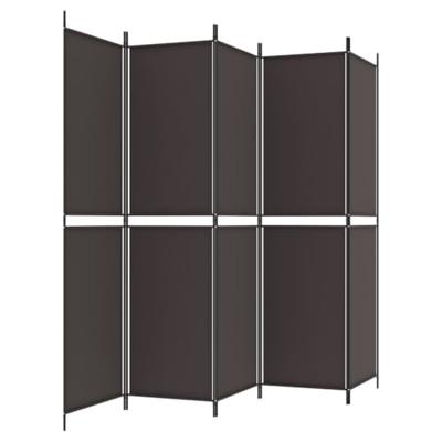 Kamerscherm met 5 panelen 250x200 cm stof bruin Kamerscherm met 5 panelen 250x200 cm stof bruin
