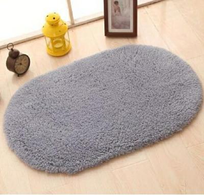 Faux Fur deken anti-slip Solid Bad tapijt kinderen kamer deurmatten ovale slaapkamer woonkamer tapijten grootte: 80x120cm (zilver grijs)