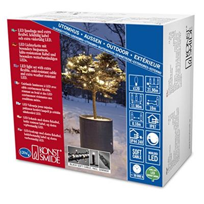 Konstsmide 6622-117 Micro-lichtketting Buiten werkt op het lichtnet Aantal lampen 120 LED Warmwit Verlichte lengte: 11.9 m Dimbaar