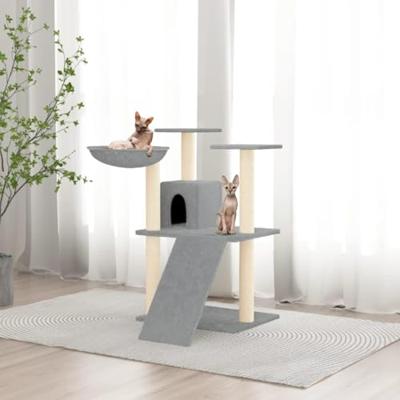 VidaXL Kattenmeubel met sisal krabpalen 83 cm lichtgrijs VidaXL Kattenmeubel met sisal krabpalen 83 cm lichtgrijs