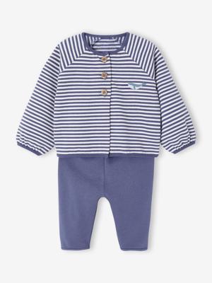 Gewatteerde babypakje vestje + broek blauw Gewatteerde babypakje vestje + broek blauw