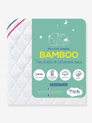 Onbehandeld bamboe babymatrasje met afneembare hoes wit