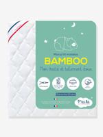 Onbehandeld bamboe babymatrasje met afneembare hoes wit - thumbnail