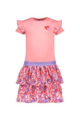 B.Nosy zomer jurk meisjes - geranium roze - 2-laags - Dua