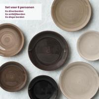 Cookinglife Serviesset Delice Grijs 18-delig / 6 personen - 6 dinerborden, 6 diepe borden en 6 ontbijtborden - thumbnail