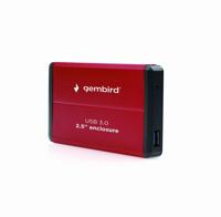 Gembird EE2-U3S-2-R HDD Enclosure 2,5 inch rood opbergdoos - opbergdozen (2,5 inch, SATA, 3.0 (3,1 Gen 1), HDD-behuizing, rood, aluminium) - thumbnail