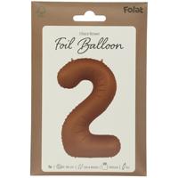 Folieballon Cijfer 2 Bruin Mat (86cm) - thumbnail