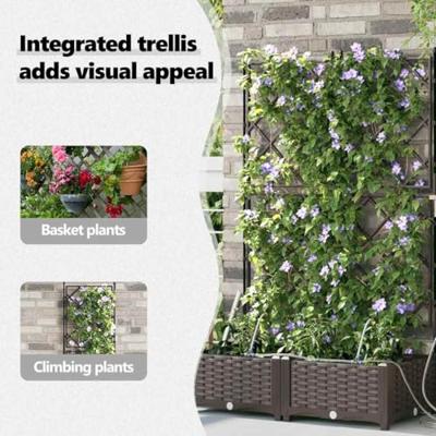 VidaXL Tuin bloempot 2 pcs bruin staal