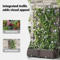 Tuin Bloempot 2 pcs Bruin Staal - thumbnail