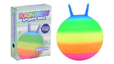 Johntoy Outdoor fun regenboog skippybal, 45cm