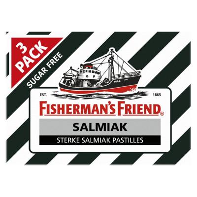 Fisherman's Friend Salmiak suikervrij 3-pack 25 Gram Fisherman's Friend Salmiak suikervrij 3-pack 25 Gram