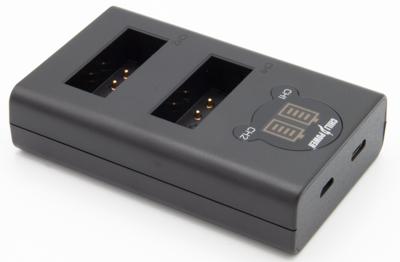 ChiliPower Canon LP-E12 dubbellader voor 2 camera accu's (tegelijk) ChiliPower Canon LP-E12 dubbellader voor 2 camera accu's (tegelijk)
