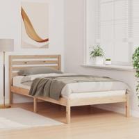 Bedframe met hoofdeinde Bruin 90 x 190 cm Massief grenenhout - thumbnail