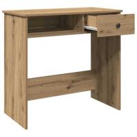 Bureau 80x40x75 cm bewerkt hout artisanaal eikenkleurig - thumbnail