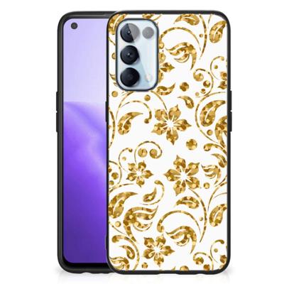 OPPO Reno5 5G | Find X3 Lite Bloemen Hoesje Gouden Bloemen OPPO Reno5 5G | Find X3 Lite Bloemen Hoesje Gouden Bloemen