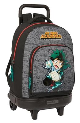 Schoolrugzak met Wielen My Hero Academia Zwart 33 x 45 x 22 cm