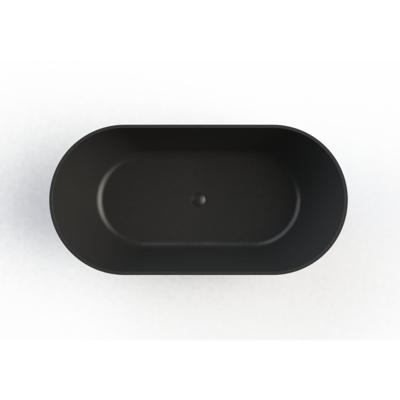 Arcqua Cusco vrijstaand ligbad 155x75x55cm cast marble Mat Zwart BAD124444