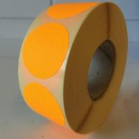 Etiket 35 mm rond fluor oranje 1000 rol - thumbnail