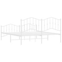 Bedframe met hoofd- en voeteneinde metaal wit 183x213 cm - thumbnail
