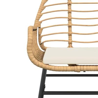 Tuinstoelen 2 st met kussens poly rattan bruin - thumbnail