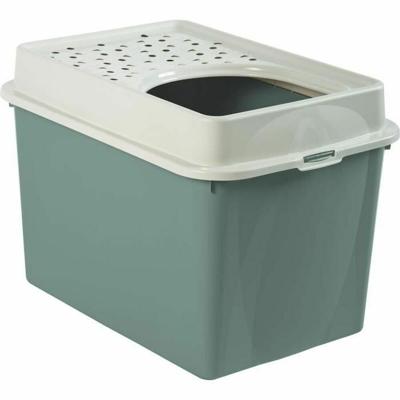 Rotho eco berty kattenbak met boveningang groen/zand