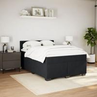 Boxspring met matras fluweel zwart 140x200 cm - thumbnail