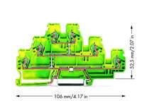 WAGO 870-557 Aardklem 3-etages 5 mm Spanveer Toewijzing: Terre Groen, Geel 50 stuk(s) - thumbnail