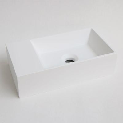 INK - Fontein Polystone Vierkant Zonder Kraangat Links - 400x220x100 mm - Mat Wit