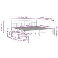 Bedframe zonder matras massief grenenhout wit 180x200 cm - thumbnail