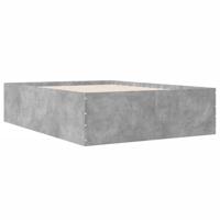 Bedframe bewerkt hout betongrijs 135x190 cm - thumbnail