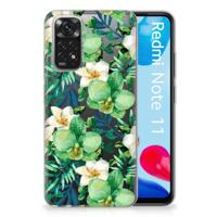 Xiaomi Redmi 10 | Redmi Note 11 4G | TPU Case | Orchidee Groen - thumbnail