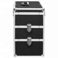 Make-up koffer 37x24x40 cm aluminium zwart - thumbnail