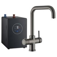 Multi-Tap Classic 3in1 Kokend Water Kraan Gun Metal - Haaks - thumbnail