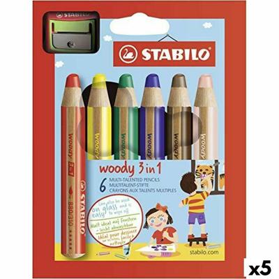 Kleurpotloden Stabilo Woody Multicolour 6 Onderdelen (5 Stuks)