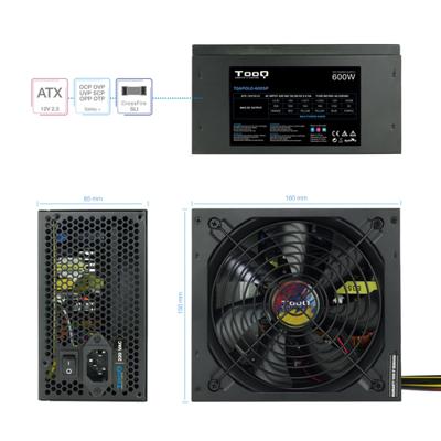 Voedingsbron TooQ TQAPOLO-600SP ATX 600 W CE - RoHS