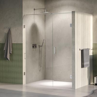 Brauer Void - Nisdeur - 2-Delig - Helder Glas - 160 x 200 cm - Omkeerbaar - met Draaideur 70 cm - Aan Muur - incl. Glascoating - PVD RVS-Kleurig