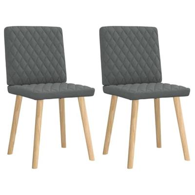 Eetkamerstoelen 2 st stof donkergrijs