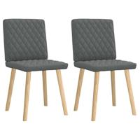 Eetkamerstoelen 2 st stof donkergrijs - thumbnail