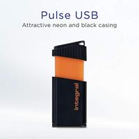 Integral Pulse USB 2.0 stick, 32 GB, zwart/oranje - thumbnail