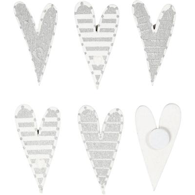 Creativ Company Houten figuren, lange harten, afm 25x45 mm, 8 stuk/ 1 doos