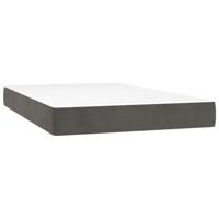 Boxspring met matras fluweel donkergrijs 120x200 cm - thumbnail
