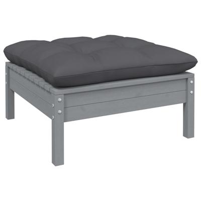 5-delige Loungeset met antracietkleurige kussens grenenhout - thumbnail
